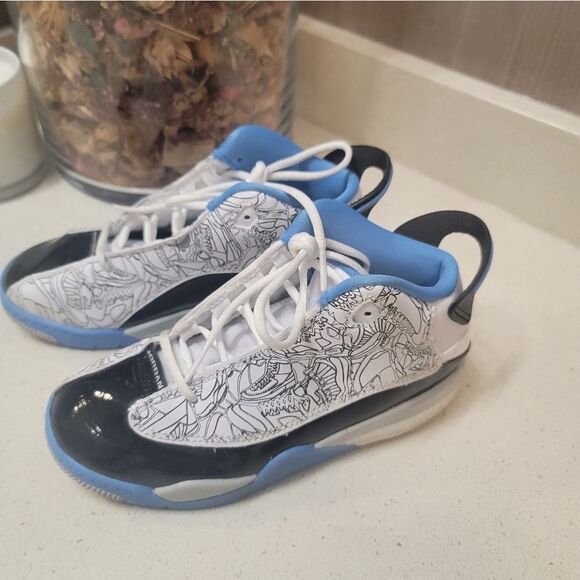 Jordan dub zero blue white and black Gs Kids Sz 13.5 C - Picture 3 of 7